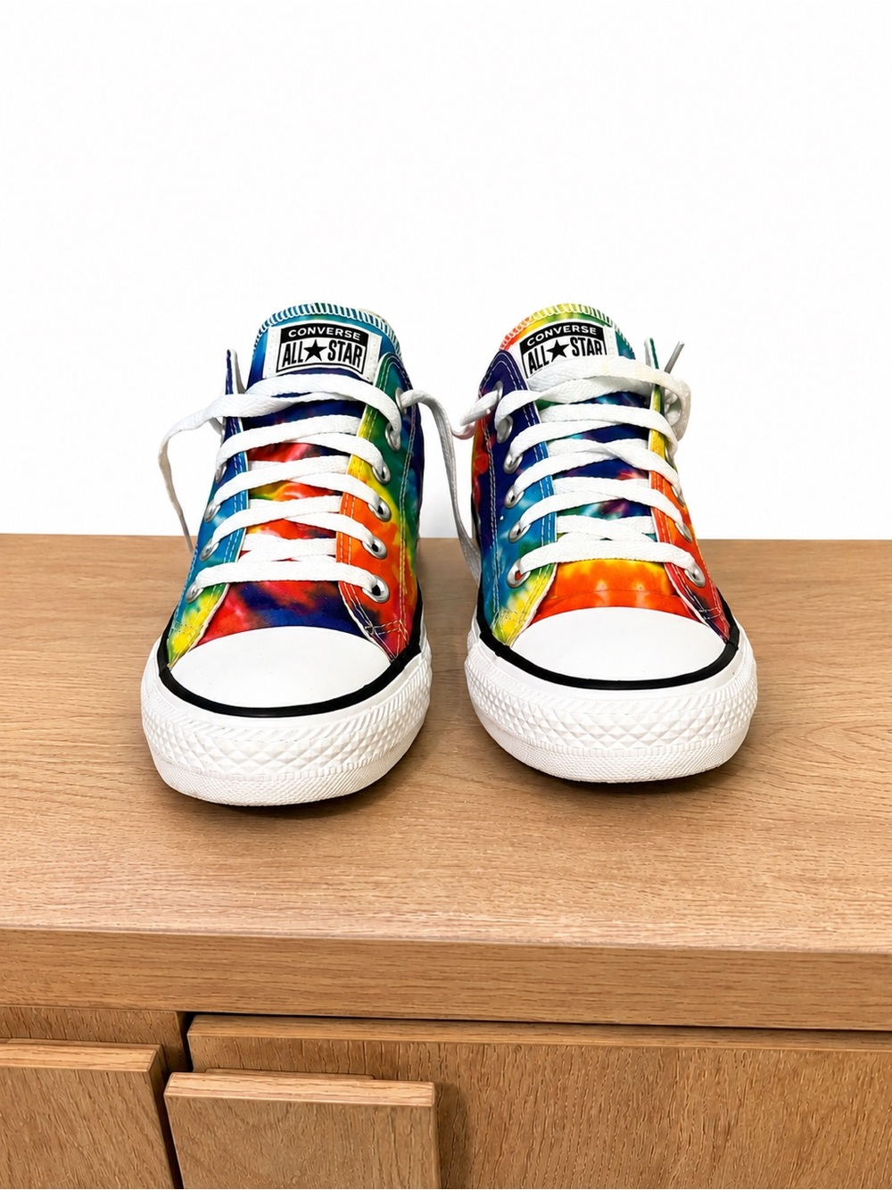 🌈Like New! Converse Tie-Dye Low Top Sneakers - Rainbow W9/M7 - Picture 3 of 8